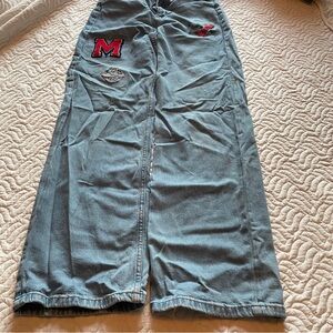 H&M baggy patchwork jeans